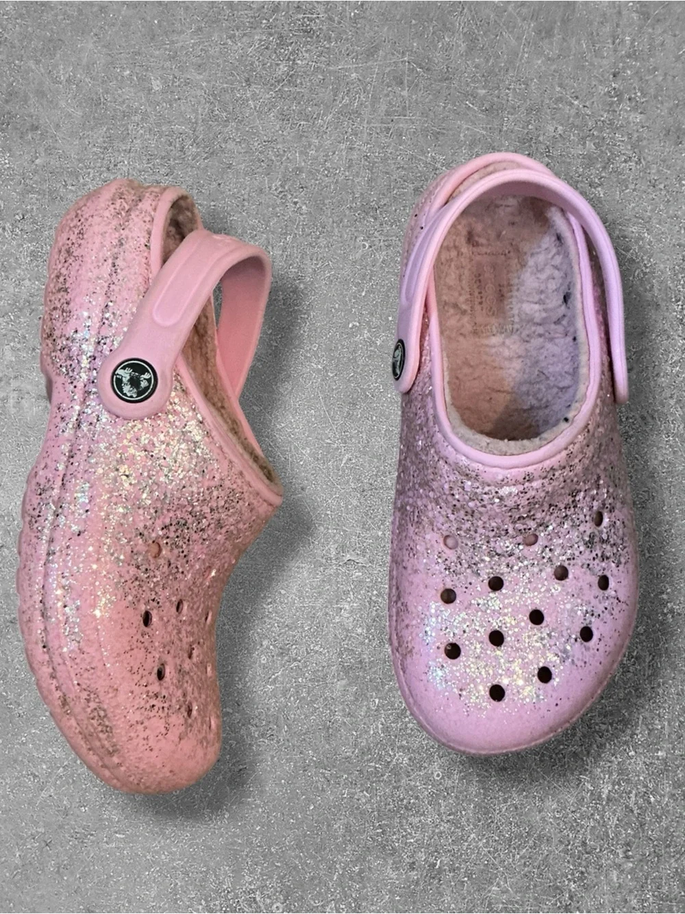 CROCS sparkly pink